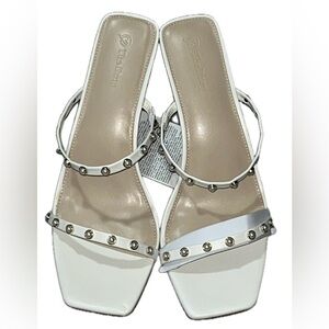 The Drop Avery White Pearl Sandal Heels, NWT, Size 12